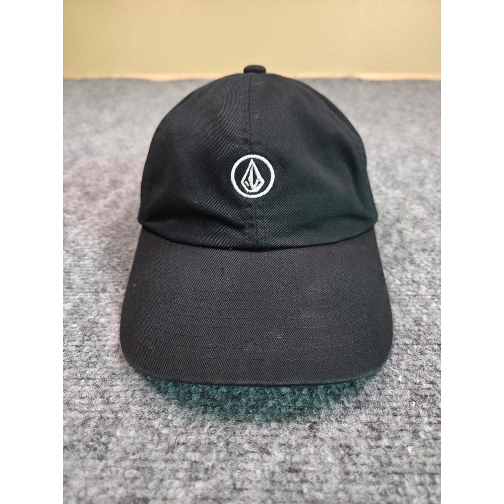 Volcom Hat Mens OSFA Black Embroidered Stone Logo Adjustable Strapback Cap